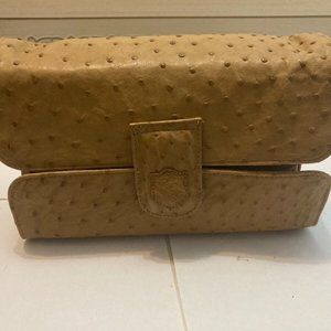 Ostrich Organizer camal genuine ostrich sample sale handmade
